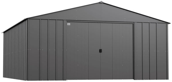 Classic 14x17-ft Charcoal Corrosion-Resistant Steel Shed C8719