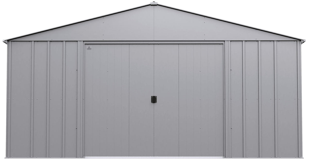 Classic 14x17-ft Flute Grey Corrosion-Resistant Metal Shed