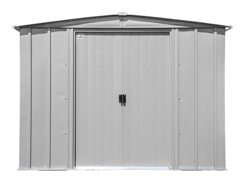 Classic 8x6-ft Flute Grey Galvanized Steel Storage Shed with Pitched Roof H6887