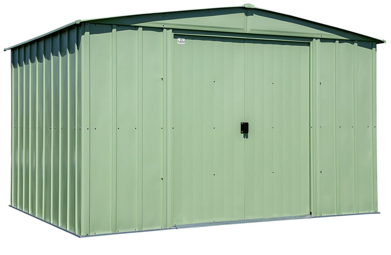 Classic Galvanized Steel Storage Shed, Sage Green, 10-ft x 8-ft Y6107
