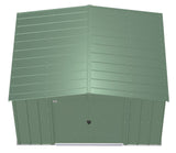 Classic Galvanized Steel Storage Shed, Sage Green, 10-ft x 8-ft