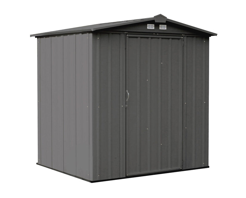 EZEE Galvanized Steel Storage Shed with Low Gable Roof, Charcoal, 6-ft x 5-ft U7357