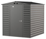Select Galvanized Steel Storage Shed, Charcoal, 6-ft x 7-ft