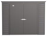 Select Galvanized Steel Storage Shed, Charcoal, 8-ft x 4-ft