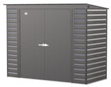 Select Galvanized Steel Storage Shed, Charcoal, 8-ft x 4-ft