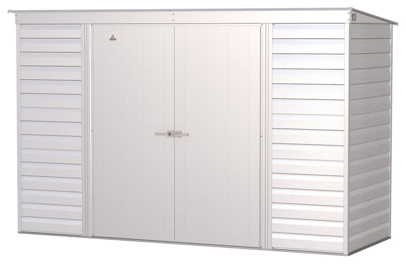 Select Galvanized Steel Storage Shed, Flute Grey, 10-ft x 4-ft D3209