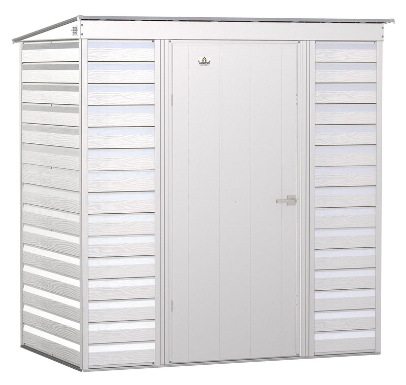 Select Galvanized Steel Storage Shed, Flute Grey, 6-ft x 4-ft H1139
