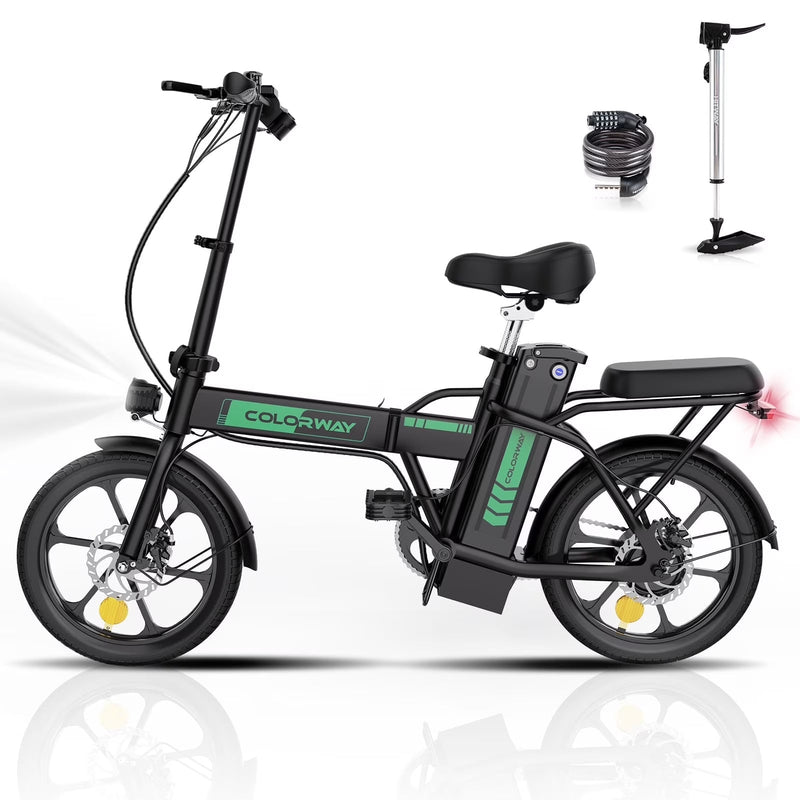 COLORWAY Electric Bike,500W/10.4Ah/36V Removable Battery E Bike, Electric Foldable Pedal Assist E-Bicycle,19.9MPH Bicycle for Teenager and Adults... G1420