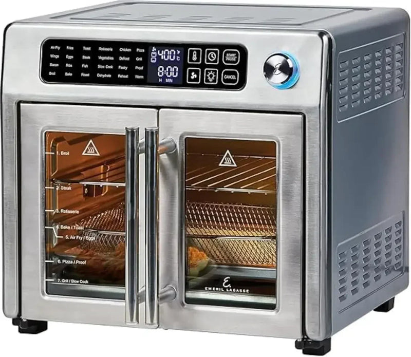 Emeril Lagasse 26 QT Extra Large Air Fryer, Convection Toaster Oven with French Doors, Stainless Steel A3320