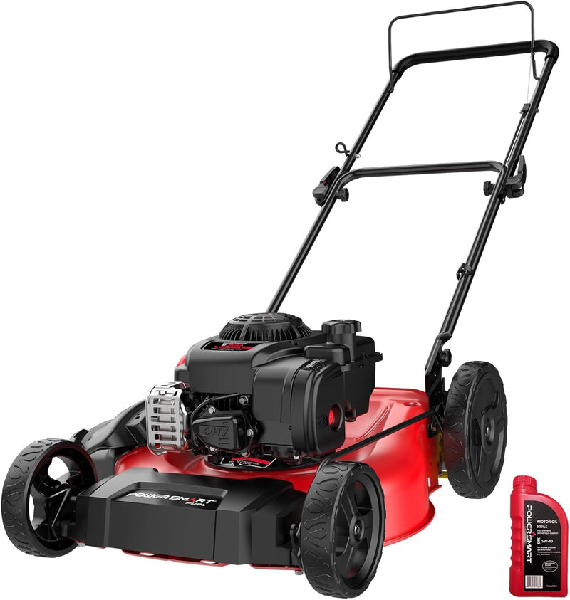 21" 2-in-1 Push Lawn Mower, 125cc Engine, Adjustable Cutting Height, Lightweight, Easy Assembly X7805