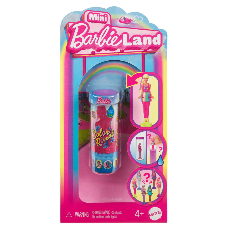 Mini BarbieLand Colour Reveal Doll with Surprise Water Reveal, Colour-Change Transformation Toy for Kids, Ages 4+, Assorted U2604
