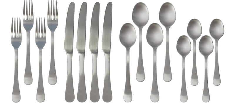 Basic Stainless Steel Flatware Set, Serves 4, 16-pc A0057