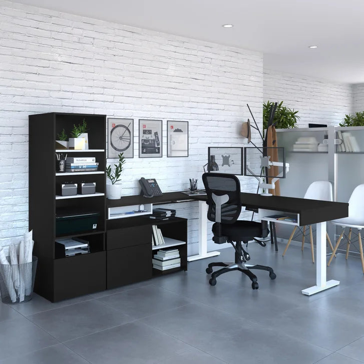 Bestar Viva L-shaped Height-adjustable Workstation U3645