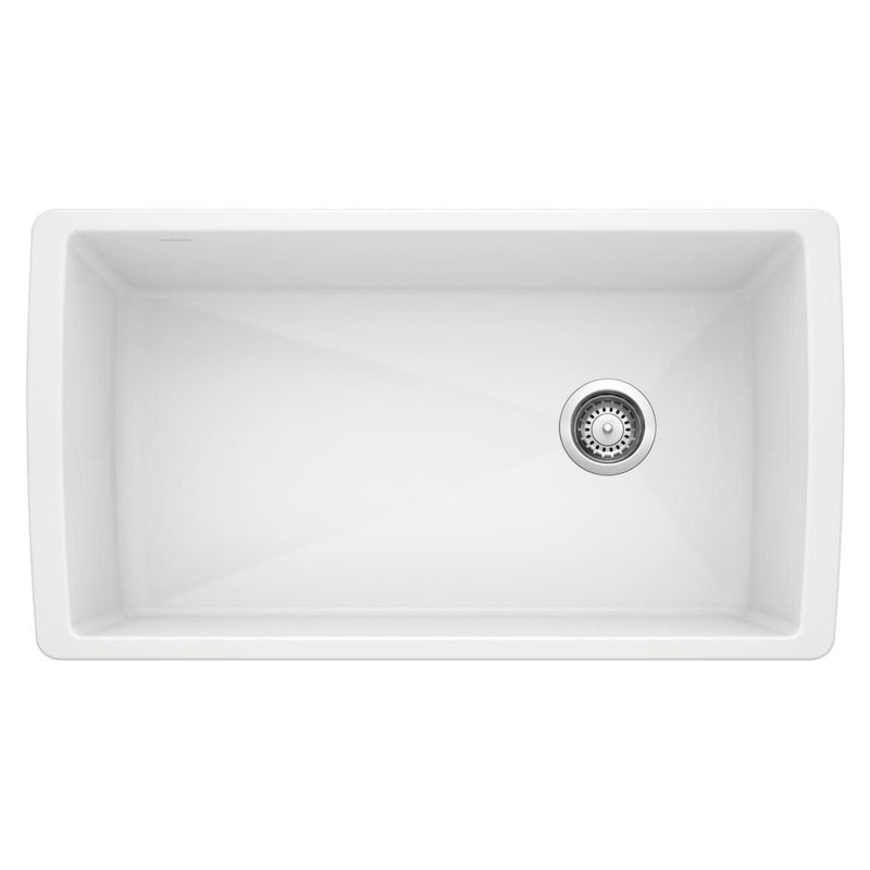 Diamond 33-in Super Single Undermount Kitchen Sink, White B2950