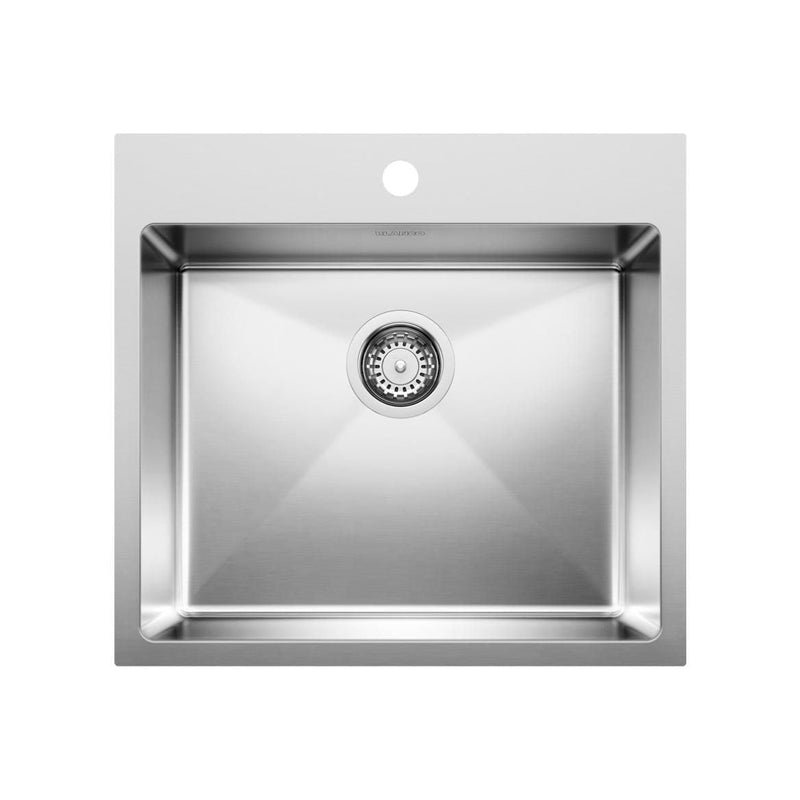 Quatrus R15 22-in Single Bowl Dual Mount Stainless Steel Kitchen Sink T4557