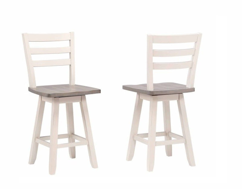 Alice Grey/White Swivel Counter/Bar Stool with Back Rest, 2-pc F7843