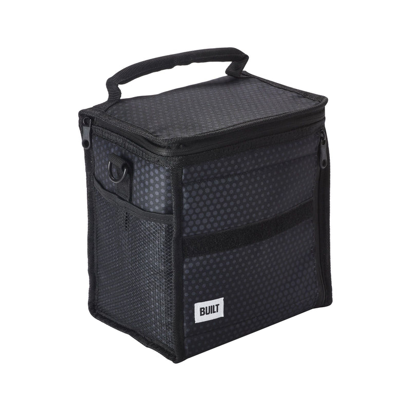 Ice House Cube Lunch Bag, Black Midnight Micro Dot, with Freezable Gel V9669