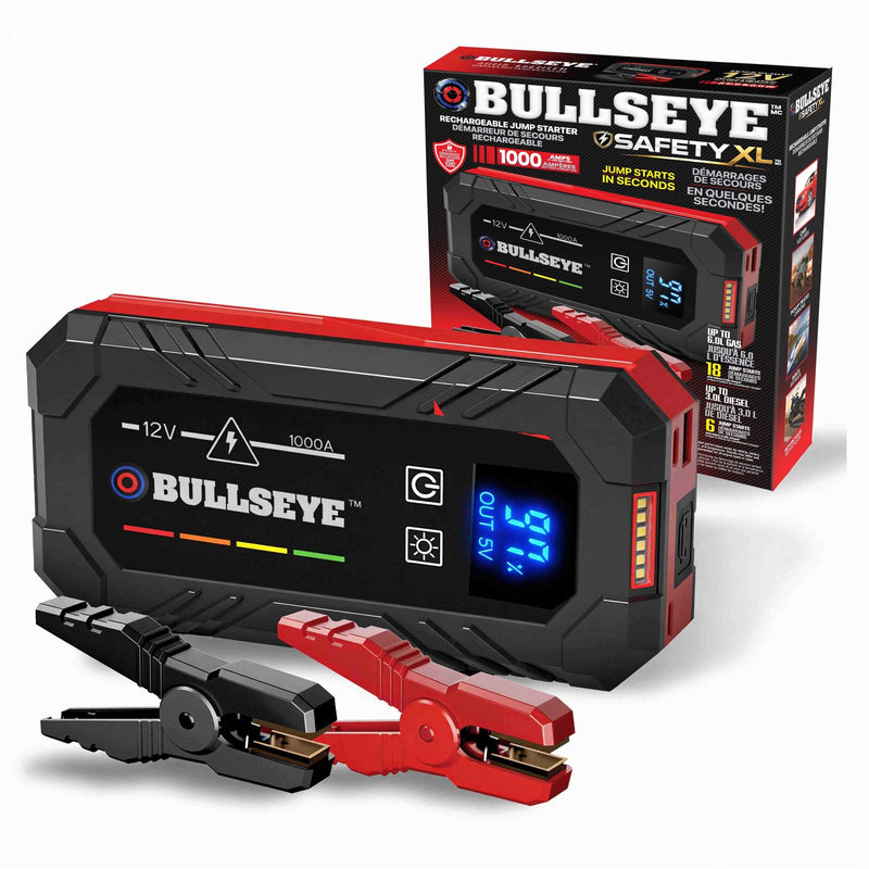 XL 1000A 12V Car Jump Starter, Portable Booster with Jumper Cables, 6.0-L Gas & 3.0-L Diesel, 1800mAh Rechargeable W4483