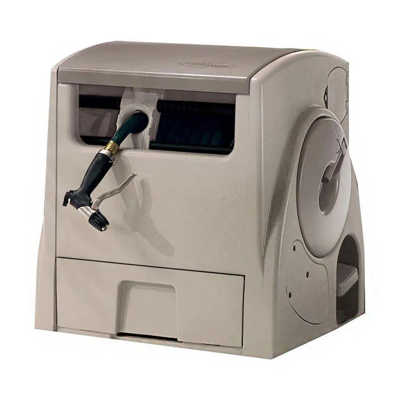 Powerwind Auto Power Rewind Hose Reel, Light Taupe Q5945