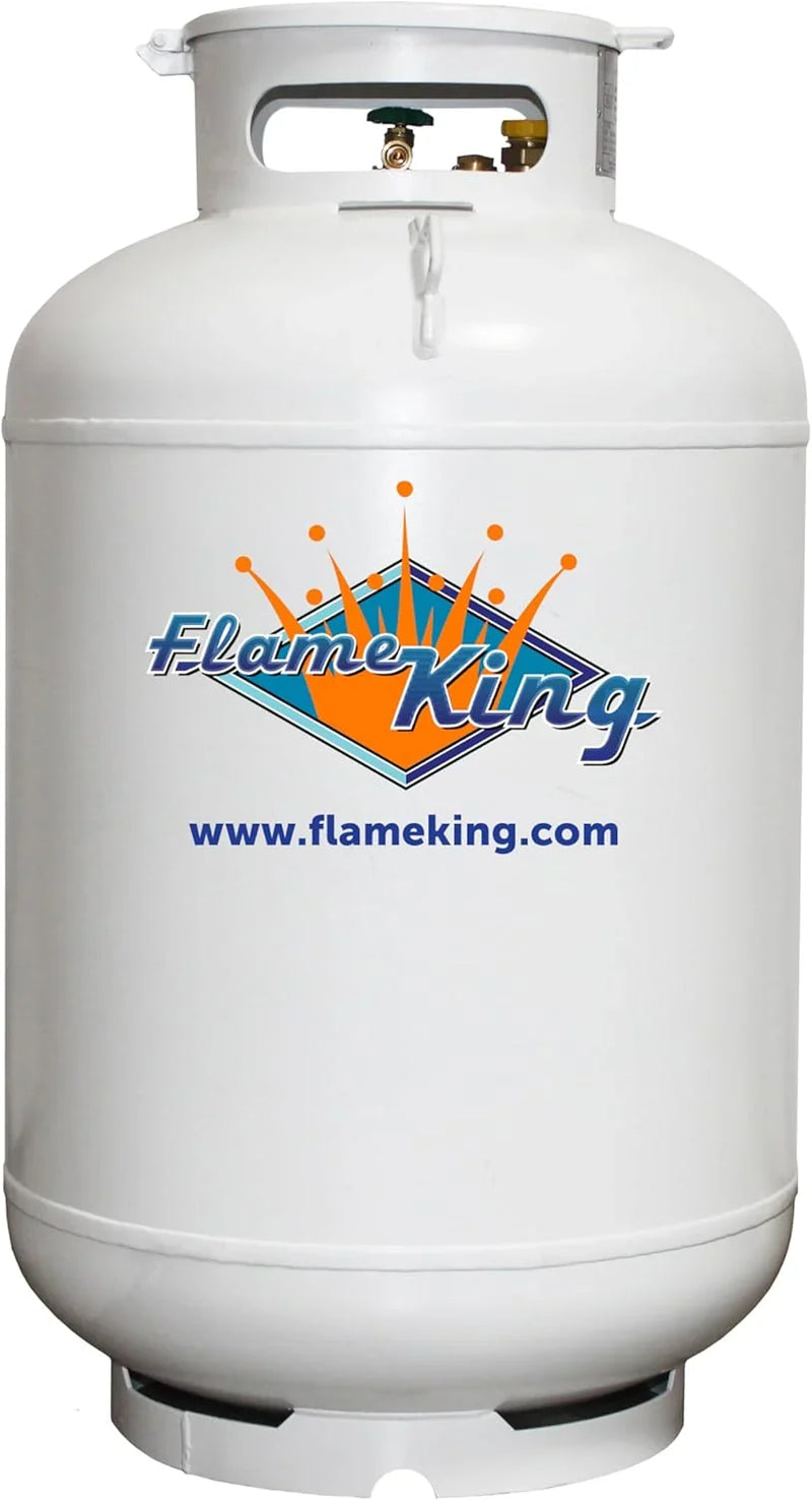 Flame King 420LB ASME Vertical Propane Tank, White E0372