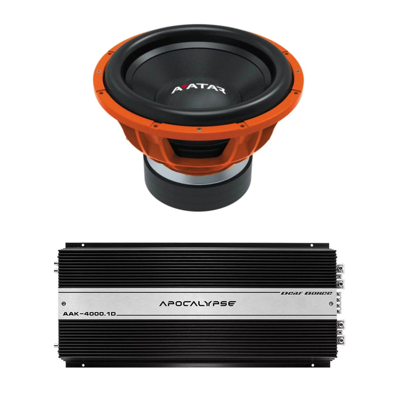 Car Audio 15" 2Ohm Subwoofer STU-1546-D2&Monoblock Amp Package New M4766