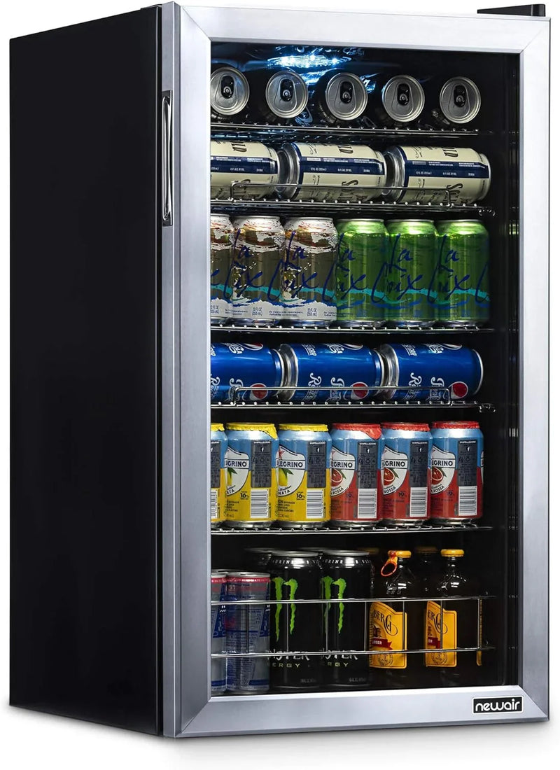 Beverage Refrigerator Cooler | 126 Cans Free Standing with Right Hinge Glass Door O3365