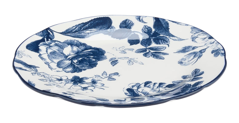 Augusta Stoneware Salad Plate, 1-pc. White/Blue Floral L9000