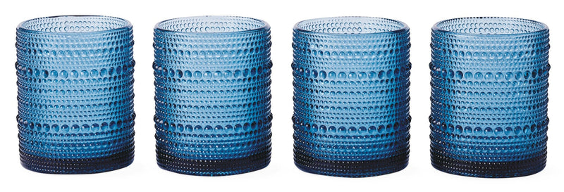 Blue Hobnail Glasses, Durable Glass Build, 4-pk H2865