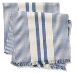 Blue Ribbed Rectangular Cotton Table Runner, 84-in x 15-in