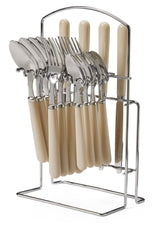 Cutlery Rack with Forks, Knives, Spoons, Teaspoons, Stand