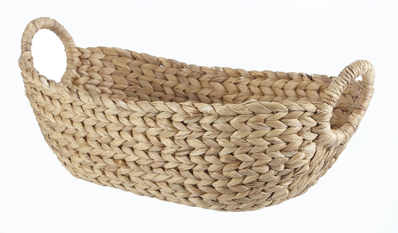 Della Oval Woven Natural Material Storage Basket, 19.6 x 11.4 x 8-in Y9612