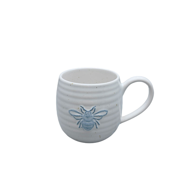 Durable Stoneware Bee Mug, White, 14-oz N0427