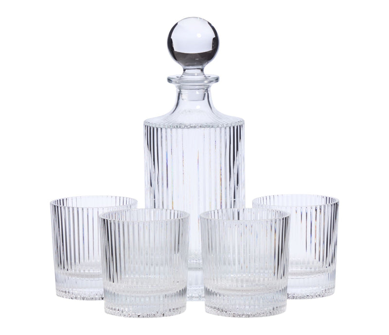 Fluted Decanter & Glasses Set, 5-pc G0849