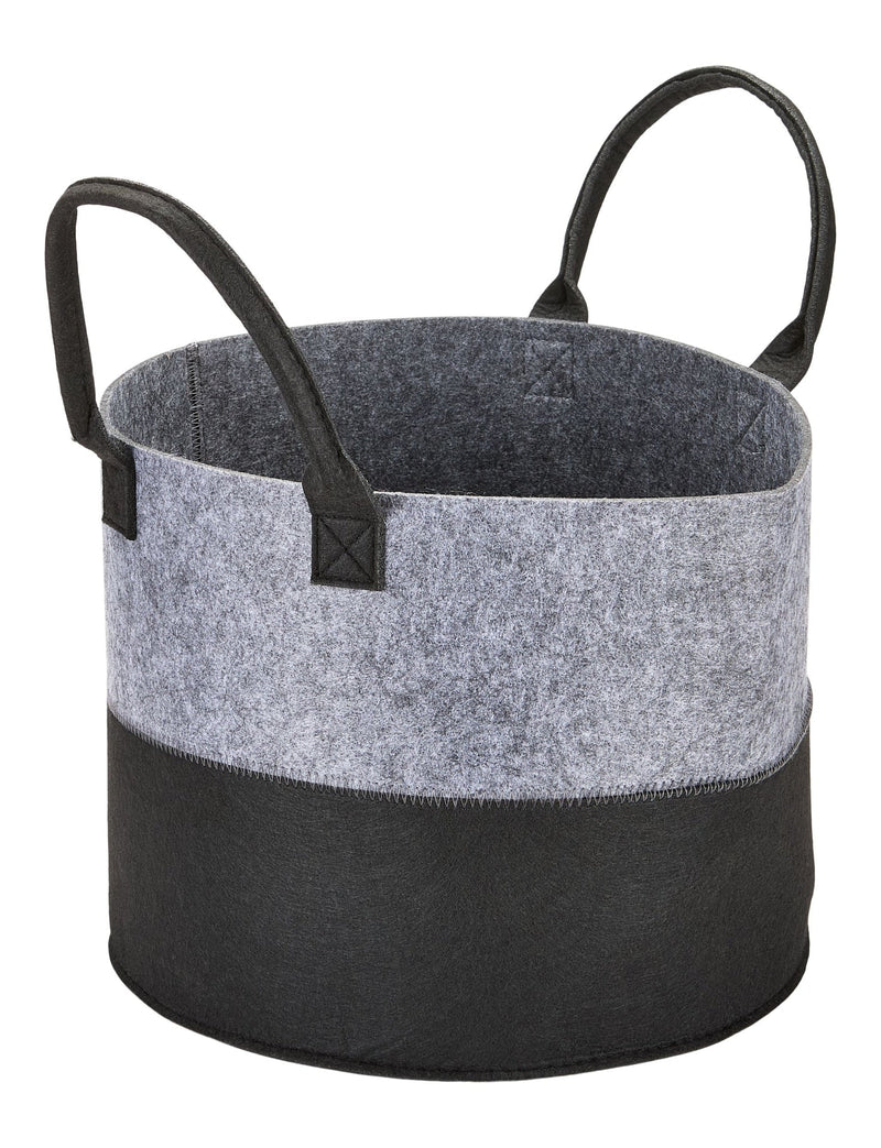 Jude Felt Organization/Storage Basket, Grey/Black P8624
