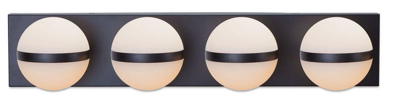 Orion 4-Light Vanity with Acrylic Glass, Black, 25-in A2066