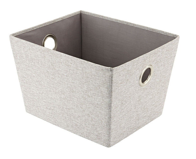 Piper Rectangular Fabric Basket, Grey, 13.4 x 11 x 9-in K3939