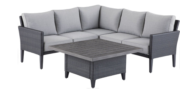 Square Outdoor Patio Conversation Dining Set with UV-Resistant Cushions, 3-pc L1819