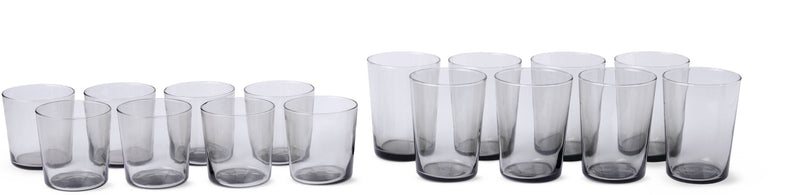 Smoked Glassware Tumbler Set, 13 oz & 19 oz, 16-pc Z3157