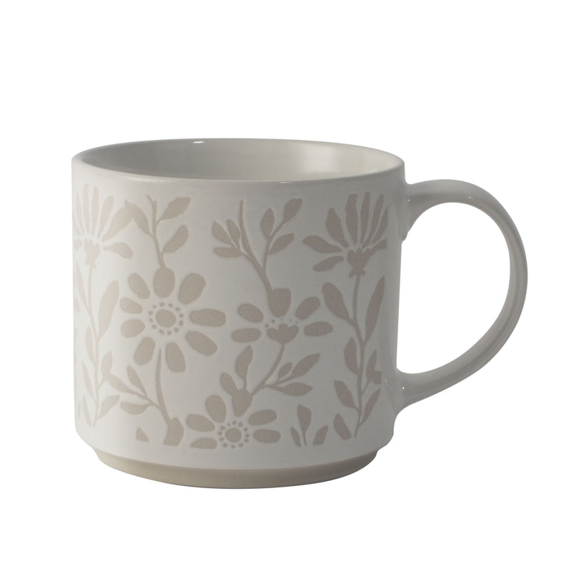 Stackable Floral Stoneware Mug, 16-oz Z4022