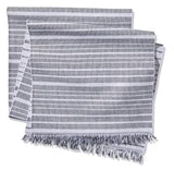 Two-Tone Ribbed Rectangular Cotton Table Runner, 84-in x 15-in