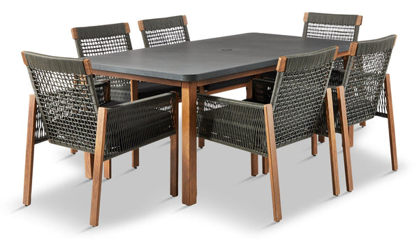 Vernon All-Weather Wicker Casual Outdoor/Patio Dining Set, 7-pc F9605