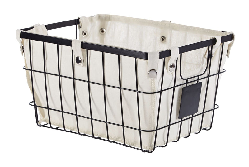 Wren Rectangular Wire & Fabric Basket, Assorted Sizes X0748