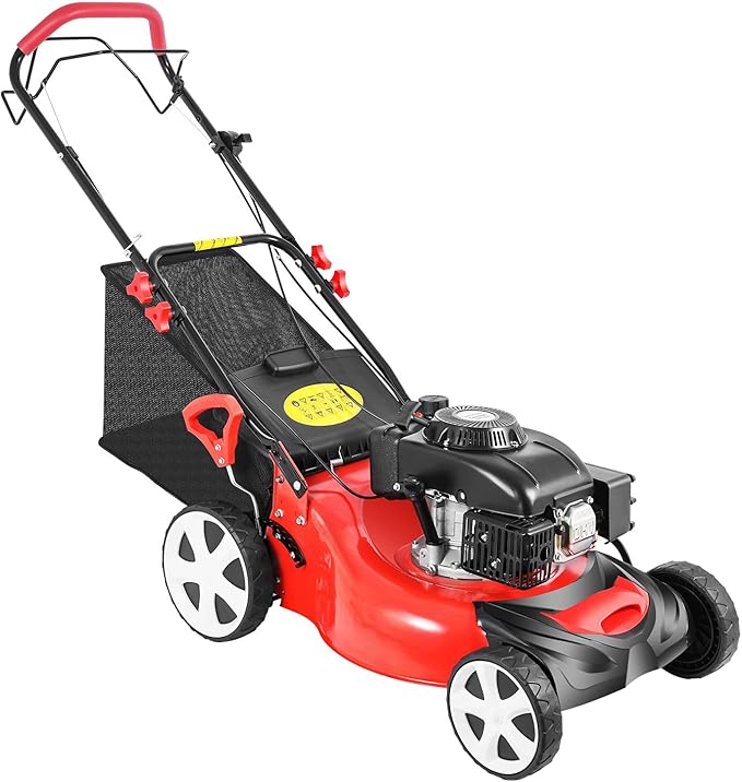 Self Propelled Gas Lawn Mower, 20-Inch 140cc OHV Engine 3-in-1 Gas Mower,Adjustable Cutting Height for Sports Fields, Community Greening, Municipal Greening P9268