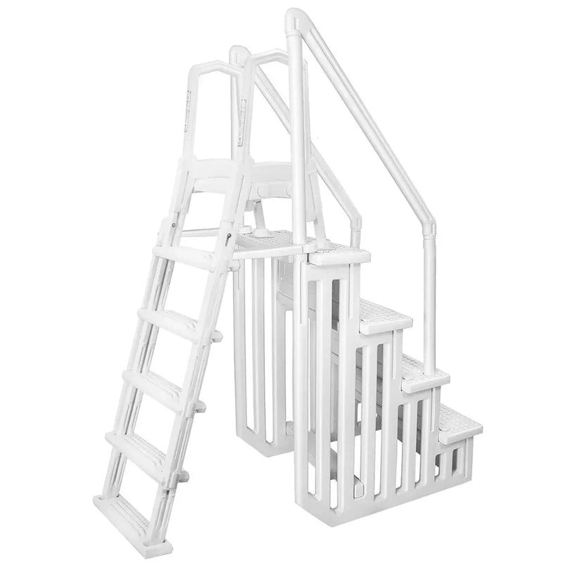 Deluxe A-Frame Above-Ground Swimming Pool Ladder Large Entry Non E3111