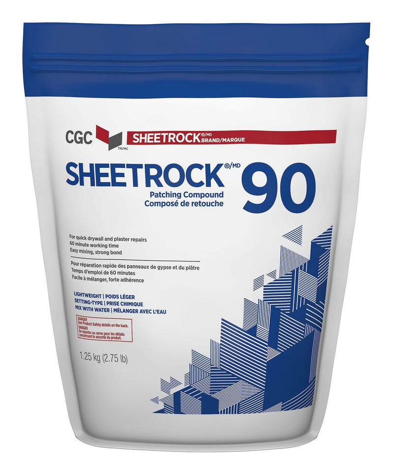 Sheetrock 90 Easy-Mix Patching Compound For Drywall & Plaster Repair, Low VOC, 1.25-kg F6822