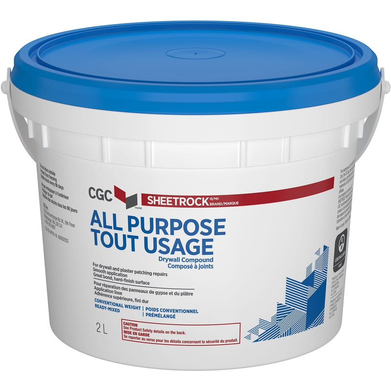 Sheetrock Ready-Mixed Drywall Wallboard Compound, 2-L Pail T2021