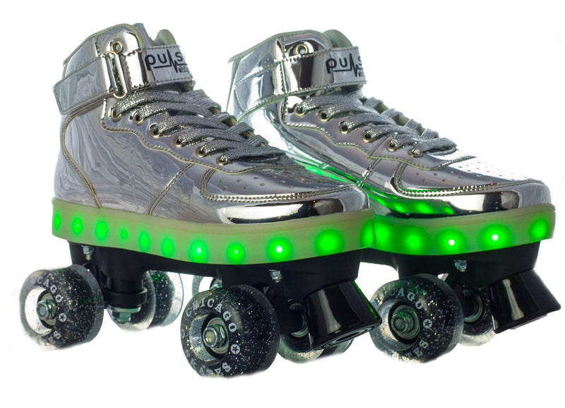 Pulse LED Light Up Rollerskates, Silver N9631
