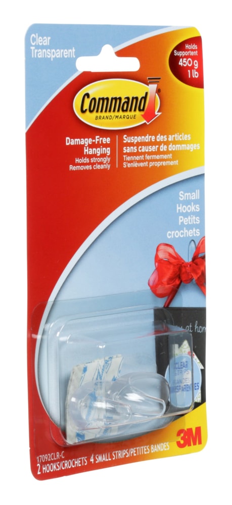 Clear Hook and Strips, Damage Free Hanging, 1-lb Capacity O6194