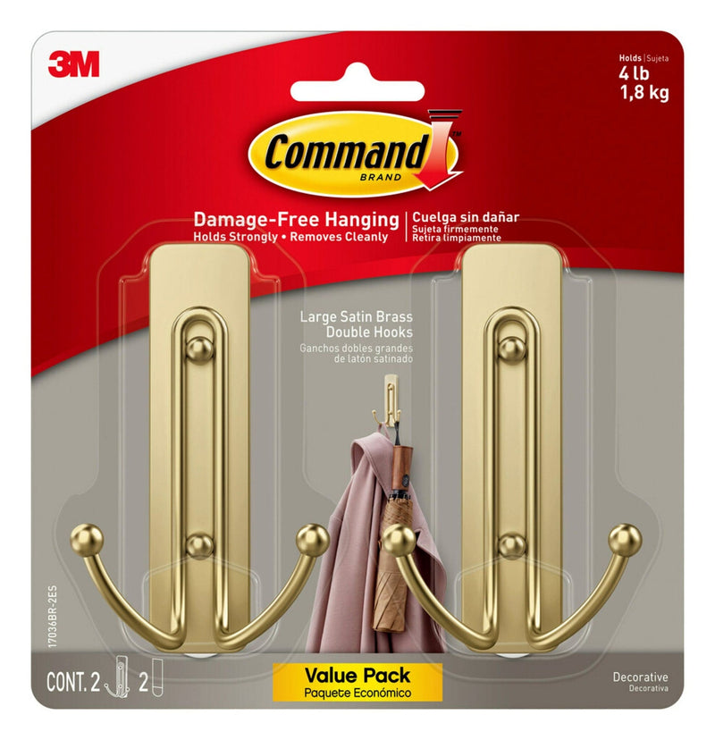 Large Satin Brass Hooks Z9416