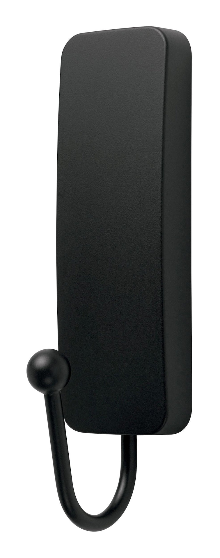 Medium Decorative Hook with Adhesive Strips, Matte Black, 3-lbs, 1 Strip per Pack W7043